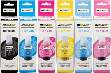 Комплект чернил HI-BLACK HB-108 для Epson, водные, 420 мл, 6 цветов