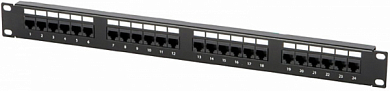 Патч-панель 19" 24 порта RJ-45 UTP NETKO 52078, черная