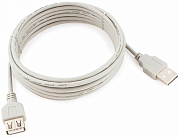 Кабель-удлинитель USB 2.0, USB Am - USB Af, GEMBIRD CC-USB2-AMAF-10, 3 м, серый