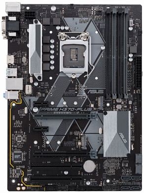 Материнская плата ASUS Prime H370-Plus Intel H370, FCLGA1151, DDR4, RAID, VGA, HDMI, DVI, 2*USB2.0, 4*USB3.1, 1*PS/2, GLAN, ATX