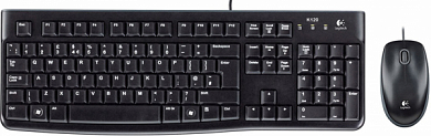 Проводная клавиатура + мышь LOGITECH MK120, USB, черная