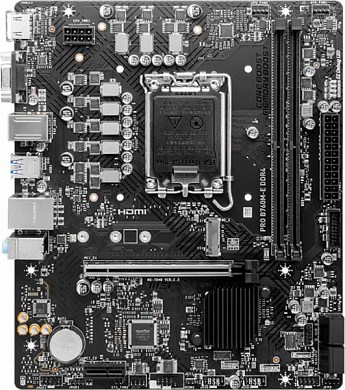 Материнская плата MSI Pro B760M-E DDR4 Intel B760, FCLGA1700, DDR4, VGA, HDMI, 6*USB2.0, 4*USB3.2, GLAN, mATX