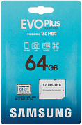 Карта памяти microSDXC SAMSUNG Evo Plus 64 Гб, Class10 UHS-I U1 A1 V10 (MB-MC64SA/CN)