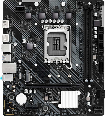 Материнская плата ASROCK H610M-H2/M.2 Intel H610, FCLGA1700, DDR4, 2*HDMI, 4*USB2.0, 4*USB3.2, GLAN, mATX