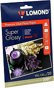 Фотобумага LOMOND Premium Inkjet Photo Paper суперглянцевая 10x15, 200 г/м2, 20 л.