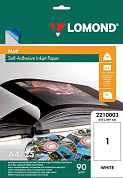 Бумага самоклеящаяся LOMOND матовая A4, 90 г/м2, белая, 25 л. (2210003)