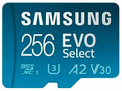 Карта памяти microSDXC SAMSUNG Evo Select 256Gb, Class10 UHS-I U3 V30 A2 (MB-ME256KA/AM)