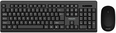 Беспроводная клавиатура + мышь PHILIPS SPT6324B, USB, черная