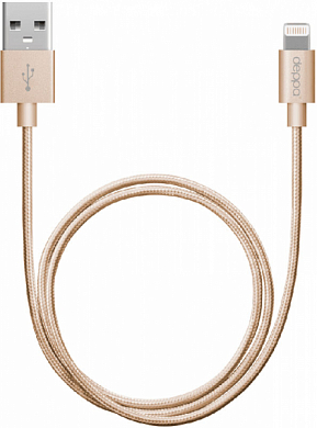 Кабель Apple Lightning (8 pin) - USB Am, DEPPA Alum, 1.2 м, розовое золото