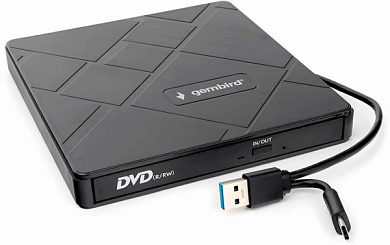 Внешний привод DVD-RW GEMBIRD DVD-USB-04, черный (Retail)