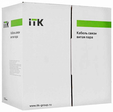 Кабель UTP4 cat 5e, внутренний, одножильный, Cu, ITK, серый, 305 м