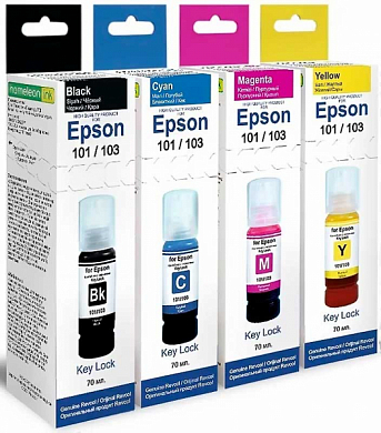 Комплект чернил REVCOL L 101/103/106, Key Lock для Epson, водные, 280 мл, 4 цвета