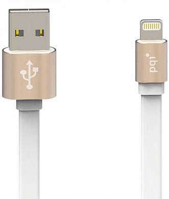 Кабель Apple Lightning (8 pin) - USB Am, PQI i-Cable Metallic 100, MFI, 1 м, золотистый