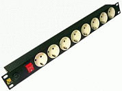 Блок розеток 19" NETKO 55581, 8 розеток, с кабелем, черный