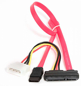 Кабель интерфейсный, SATA/Molex (m) - SATA (15 + 7 pin), CABLEXPERT CC-SATA-C1, 35 см