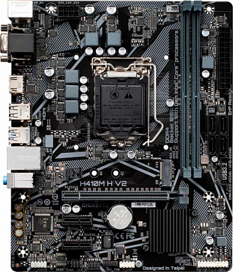 Материнская плата GIGABYTE H410M H V2 Intel H470, FCLGA1200, DDR4, VGA, HDMI, 4*USB3.2, 6*USB2.0, PS/2, GLAN, mATX