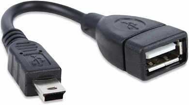 Кабель OTG Mini USB Bm (5 pin) - USB Af, NME, 0.2 м, черный