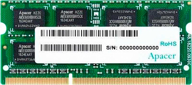Модуль памяти SO-DDR3L 8Gb PC12800 1600MHz APACER (DV.08G2K.KAM), Retail