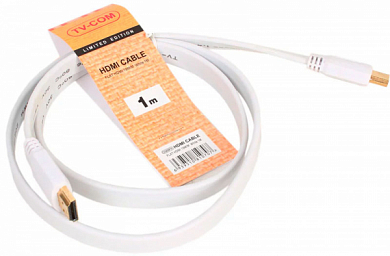 Кабель HDMI v1.4, HDMI (m) - HDMI (m), TV-COM CG200FW-1M, 1 м, белый