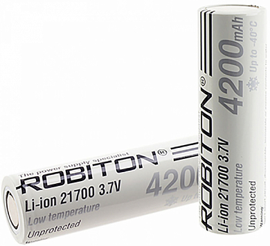 Аккумулятор 21700 ROBITON, 4200 mAh, 3.7V (1 шт)