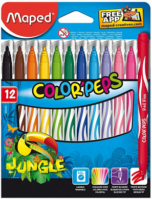 Фломастеры MAPED "Color Peps" Jungle, 12 цветов