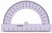 Транспортир 10 см, 180˚ СТАММ TP-13, пластик, ассорти