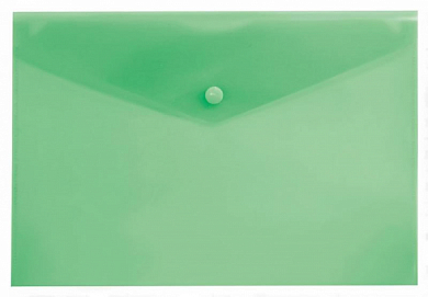 Папка-конверт на кнопке A4 БЮРОКРАТ -PK803Tgrn, 0.15 мм, зеленая