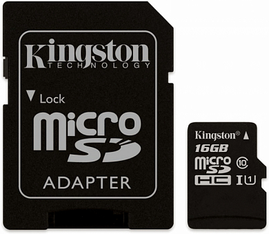 Карта памяти microSDHC KINGSTON Canvas Select 16Gb, Class10 UHS-I (SDCS/16GB)