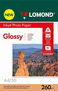 Фотобумага LOMOND глянцевая A4, 260 г/м2, 50 л.