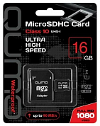 Карта памяти microSDHC QUMO 16Gb, Class10 UHS-I (QM16GMICSDHC10U1)