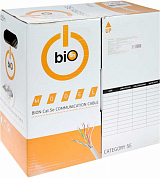 Кабель UTP4 cat 5e, внутренний, одножильный, CCA, BION, серый, 100 м