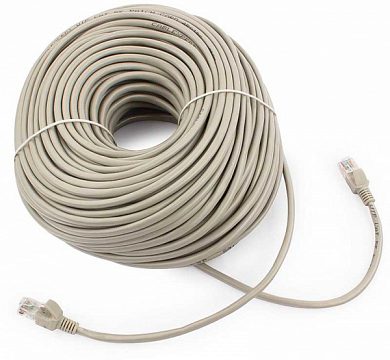 Патч-корд UTP4 cat 5e, EXEGATE EX272304RUS, 50 м, серый