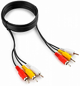 Кабель соединительный RCA (m) x 3 - RCA (m) x 3, CABLEXPERT CCV-539, 1.8 м, черный