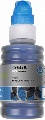 Чернила CACTUS CS-GT52C для HP, водные, 100 мл, голубой