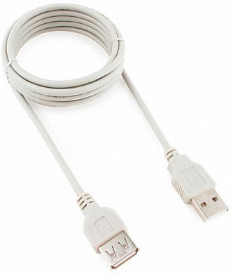 Кабель-удлинитель USB 2.0, USB Am - USB Af, GEMBIRD CC-USB2-AMAF, 1.8 м, серый