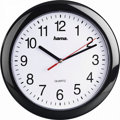 Настенные часы HAMA PP-250, аналоговые, пластик, черные