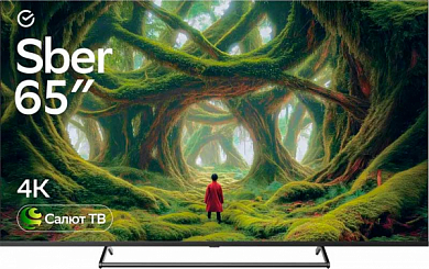 Телевизор SBER SDX-65U4125, 65", Ultra HD 4K, QLED, Smart TV, черный