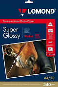 Фотобумага LOMOND Premium Inkjet Photo Paper суперглянцевая A4, 340 г/м2, 20 л.