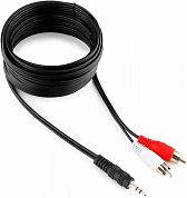 Кабель соединительный jack 3.5 мм (3 pin) - RCA (m) x 2, CABLEXPERT CCA-458, 5 м, черный