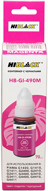 Чернила HI-BLACK HB-GI-490M для Canon, водные, 70 мл, пурпурный
