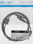 Кабель USB 2.0, USB Am - USB Bm, BEHPEX 58514, 1.8 м, серый