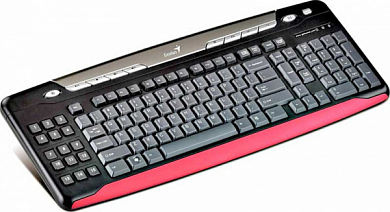 Клавиатура GENIUS SlimStar 335, USB, черно-красная