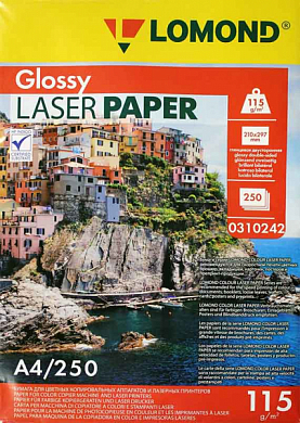 Бумага A4 LOMOND Color Laser Paper глянцевая, 115 г/м2, 250 л.
