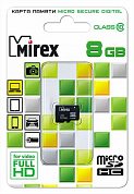 Карта памяти microSDHC MIREX 8Gb, Class10 (13612-MC10SD08)