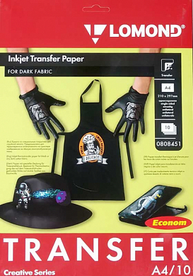 Термотрансферная бумага LOMOND Creative Econom A4, 140 г/м2, 10 л.