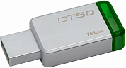 Флешка USB KINGSTON DataTraveler 50 16Gb, USB 3.1, серебристый/зеленый