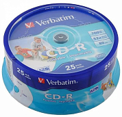 Диск CD-R VERBATIM 700Mb (43439), Cake Box, 25 шт