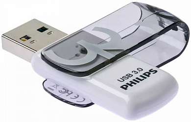 Флешка USB PHILIPS Vivid 32Gb, USB 3.0, бело-серый