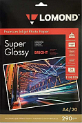 Фотобумага LOMOND Premium Inkjet Photo Paper суперглянцевая A4, 290 г/м2, 20 л.