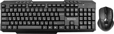 Беспроводная клавиатура + мышь DEFENDER Jakarta C-805, USB, черная